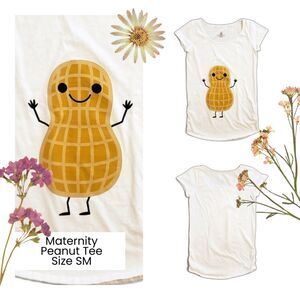 Maternity Peanut Graphic Tee White Size SM